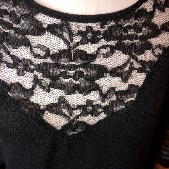 Forever 21 Black and lace sweater size medium - Picture 2 of 4